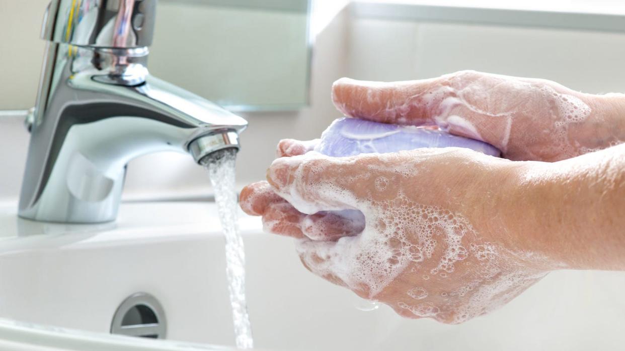 washing hands soap and water