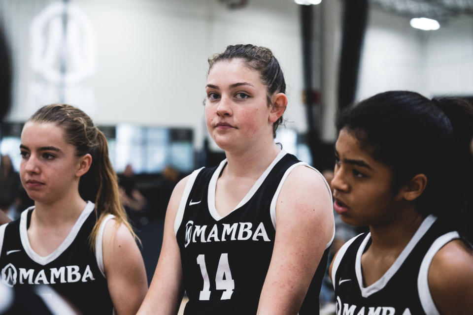 Alyssa Altobelli, Payton Chester and Gianna Bryant at the Made Hoops West League. (Courtesy of Jineen Williams/DAH Design and Photography)