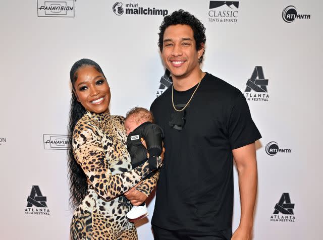 <p>Derek White/WireImage</p> Keke Palmer, Leo Jackson, and Darius Jackson