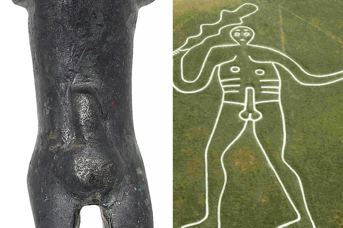 Bob nicknamed the figure 'Nobby' and thought it resembled the Cerne Abbas Giant <i>(Image: PA/NQ)</i>