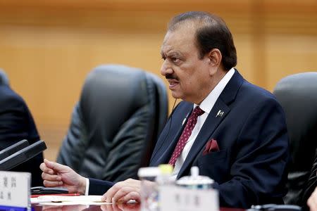 Pakistan President Mamnoon Hussain meets with Chinese President Xi Jinping (not pictured) at The Great Hall Of The People in Beijing, China September 2, 2015. REUTERS/Lintao Zhang/Pool