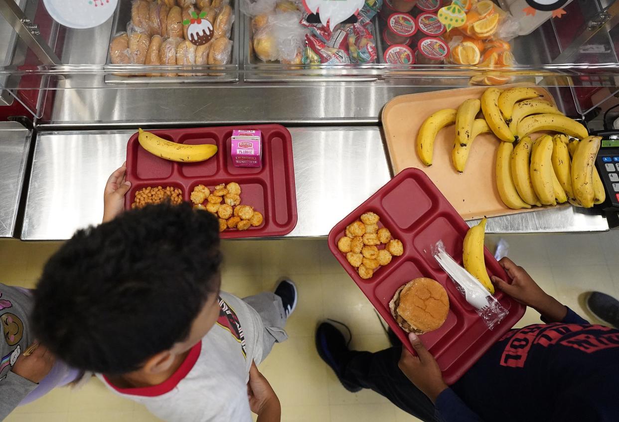 Stony Point Elementary School students enjoy lunch on Thursday, Dec 14, 2023.