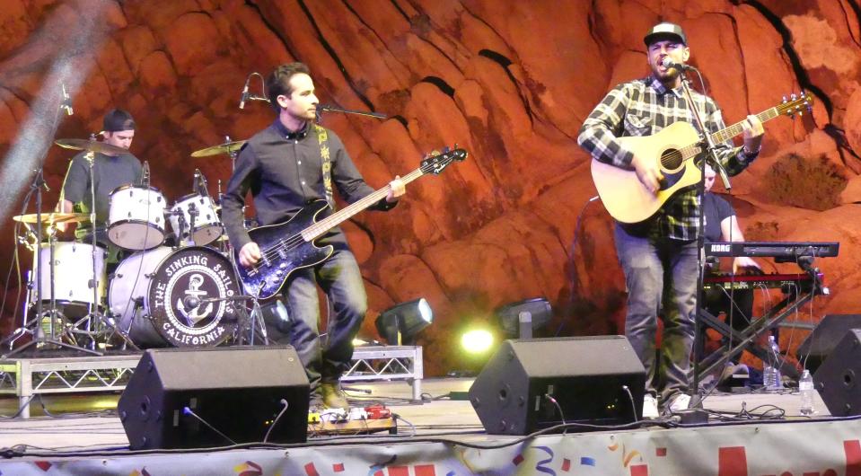 American Idol" winner Chayce Beckham, right, and The Sinking Sailors at Horsemen’s Center Park in Apple Valley in May 2021. The concert was part of Beckham’s “American Idol Hometown Visit” before he competed for the “Idol” crown during the show’s finale.