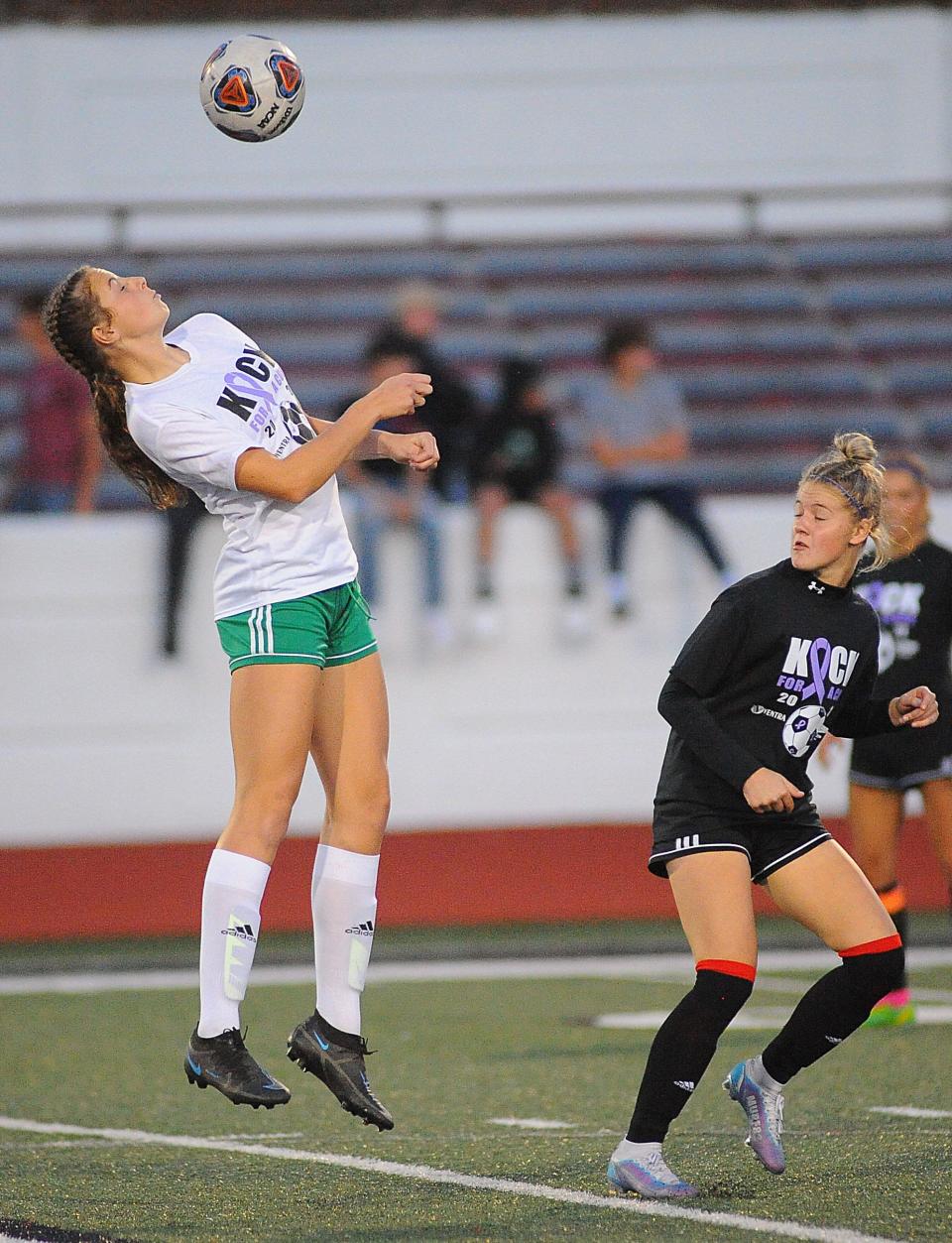 West Branch's Sophia Gregory controls the ball with her body during an Eastern Buckeye Conference match against Salem at Sebo Stadium on Wednesday, October 5, 2022.