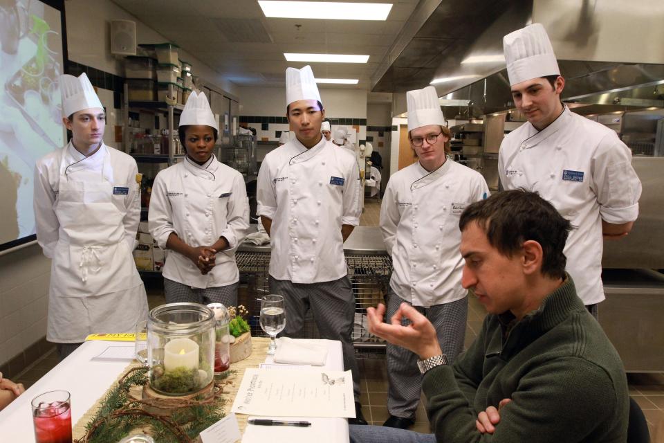 JWU students cooked a plant-based meal for a class taught by chef Brendan Lewis in 2012.  Gracie's executive chef Matt Varga (JWU 2005) dined in the class and shared his thoughts.