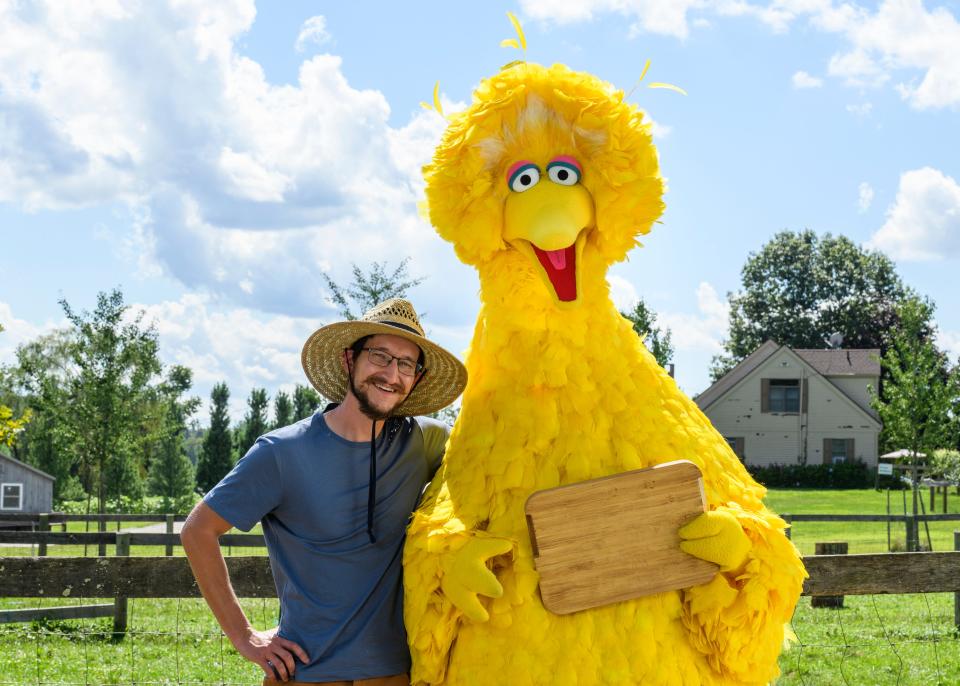 Big Bird and  Harvest Moon staffer Todd Stevens.