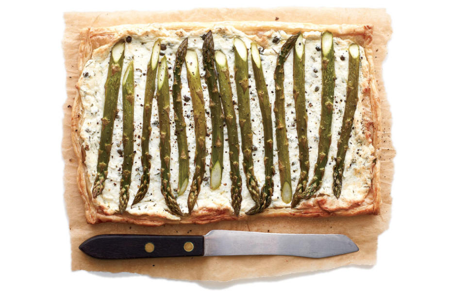 <p>Andrew Purcell</p><p>A light and pretty tart you can cut into individual portions.</p><p><strong>Get the recipe: <a href="https://parade.com/298247/parade/asparagus-ricotta-tart/" rel="nofollow noopener" target="_blank" data-ylk="slk:Asparagus-Ricotta Tart;elm:context_link;itc:0;sec:content-canvas" class="link ">Asparagus-Ricotta Tart</a></strong></p>