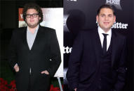 After appearing in the 2011 film 'Moneyball' Jonah Hill reportedly lost 20 kilos to take on more dramatic film roles but the 29 year old comedian has since returned to his larger frame.