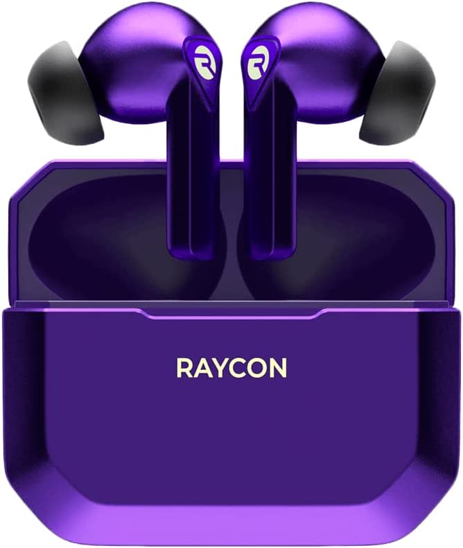 Image of Raycon Gaming Earbuds against white background.