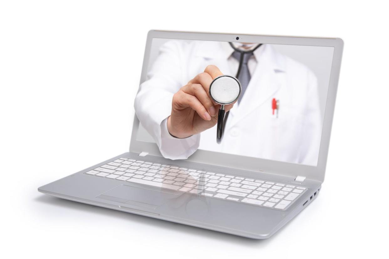 <span class="caption">Telehealth gives patients at home access to doctors miles away, a huge benefit when resources are limited and travel is dangerous. </span> <span class="attribution"><a class="link " href="https://www.gettyimages.com/detail/photo/telemedicine-concept-royalty-free-image/1079581088?adppopup=true" rel="nofollow noopener" target="_blank" data-ylk="slk:Jae Young Ju/ iStock / Getty Images Plus via Getty Images;elm:context_link;itc:0;sec:content-canvas"> Jae Young Ju/ iStock / Getty Images Plus via Getty Images</a></span>