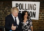 FILE - In this Thursday, June 23, 2016 file photo, British MP Boris Johnson and his wife Marina are photographed as they leave after voting in the EU referendum in London. (AP Photo/Matt Dunham, File)