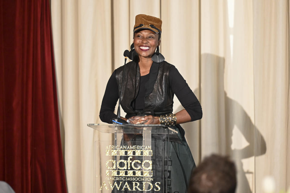 Fatima Robinson accepts the Salute to Excellence Award onstage at the AAFCA Special Achievement Awards Luncheon held at the Los Angeles Athletic Club on March 3, 2024 in Los Angeles, California.