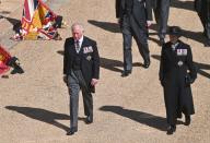 <p>Prince Charles and Princess Anne walk in the procession. </p>