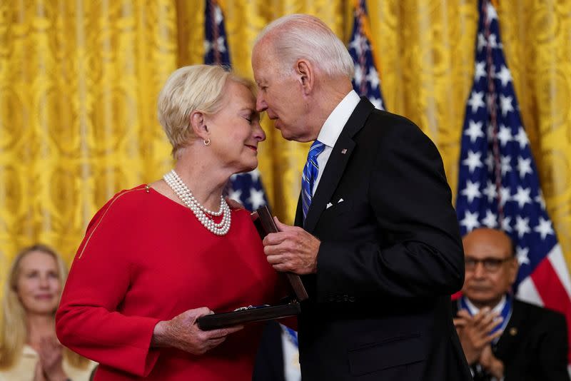 U.S. President Biden awards Presidential Medals of Freedom during White House ceremony in Washington