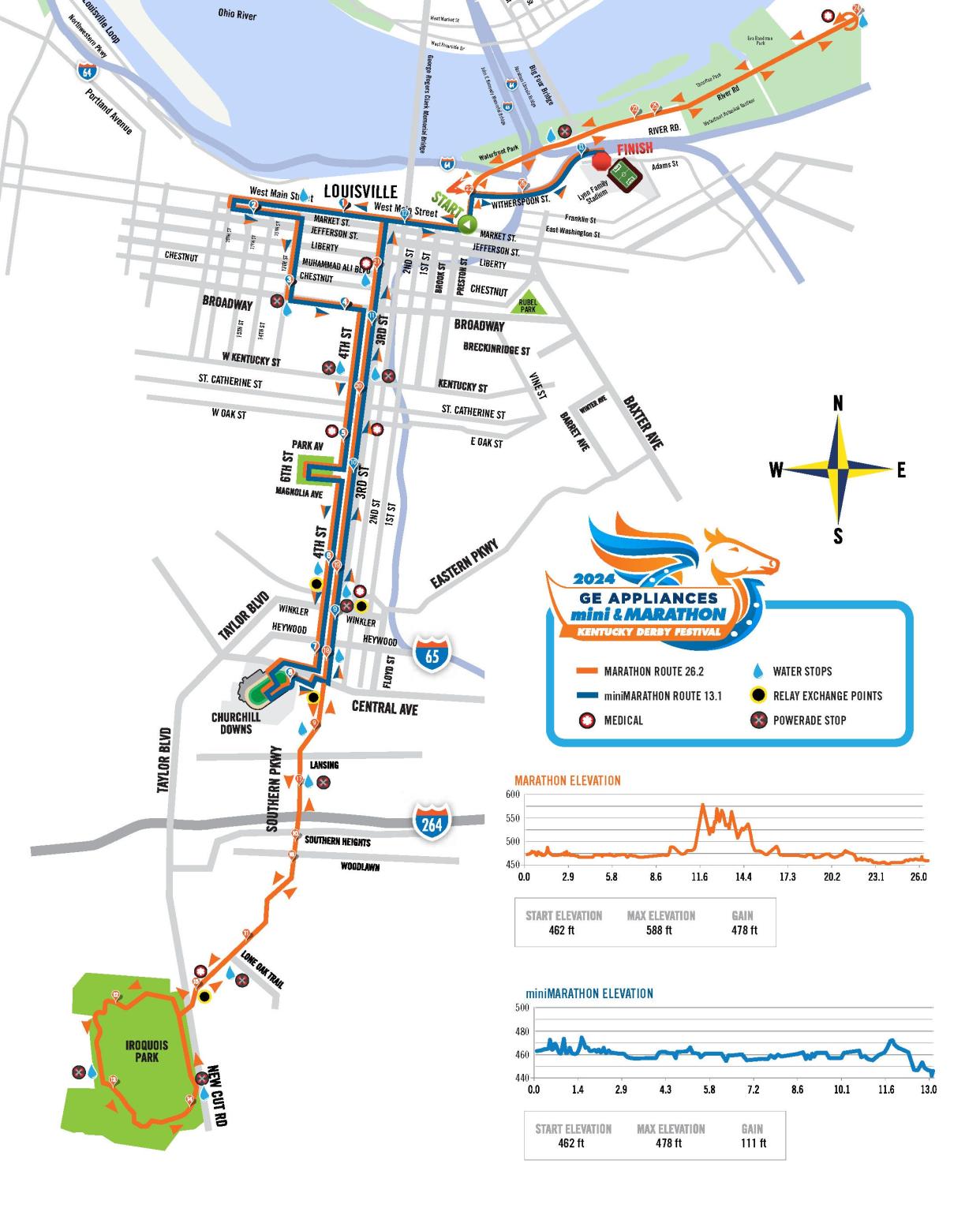 The Kentucky Derby Festival has shared its final race map for the 2024 GE Appliances miniMarathon & Marathon .to help participants prepare for Kentucky’s largest day of road racing on April 27, 2024.