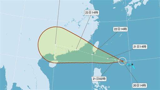 天鴿颱風路徑預報潛勢圖