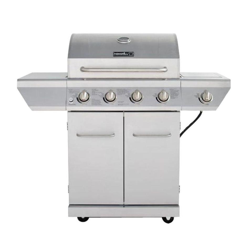 NexGrill 4-Burner Propane BBQ in Stainless Steel with Side Burner 