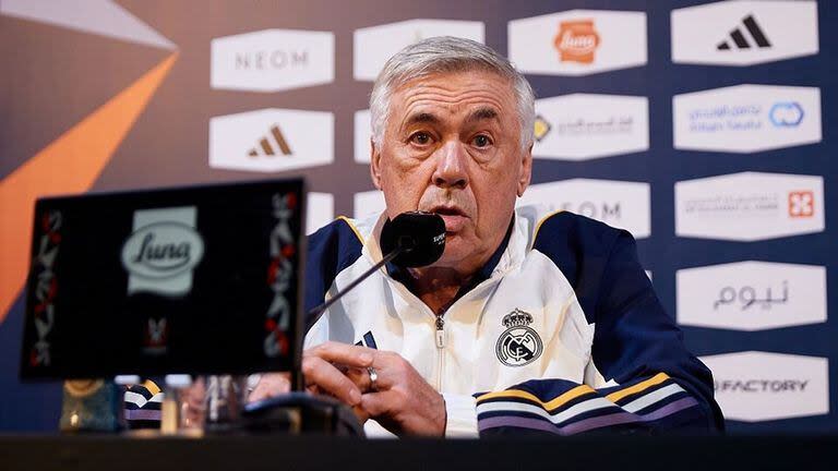 El entrenador del Real Madrid, Carlo Ancelotti, espera un duelo complicado ante el Aleti