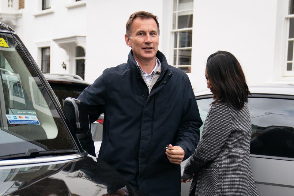 Jeremy Hunt arrives at his home in London after he was appointed Chancellor of the Exchequer (PA)