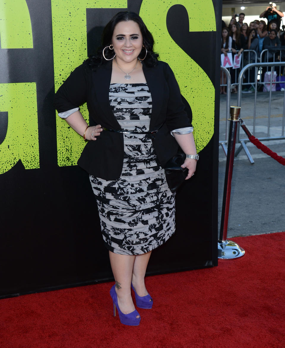 LOS ANGELES, CA - JUNE 25: Actres Nikki Blonsky arrives at the premiere of Universal Pictures' "Savages" at Westwood Village on June 25, 2012 in Los Angeles, California. (Photo by Michael Buckner/Getty Images)