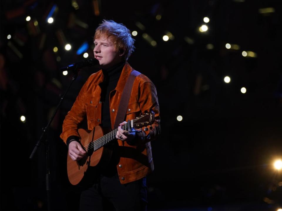 Ed Sheeran performed his new single “Visiting Hours” during the Earthshot Prize ceremony (Yui Mok/Getty)