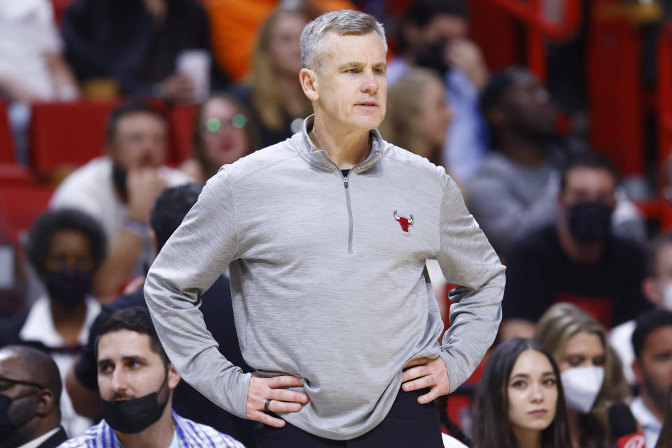 Bulls coach Billy Donovan&#39;s roster gets a reprieve from the NBA during their COVID-19 outbreak. (Michael Reaves/Getty Images)