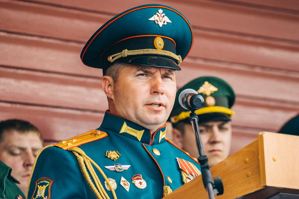 Russian commander Vladimir Zavadsky attends a ceremony in Moscow region (via REUTERS)