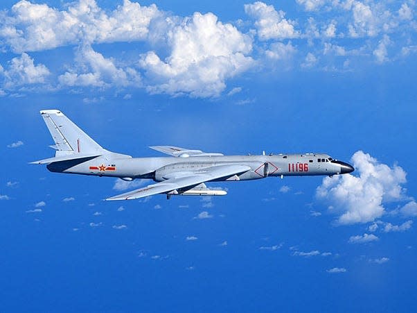 A Chinese Air Force H-6K bomber