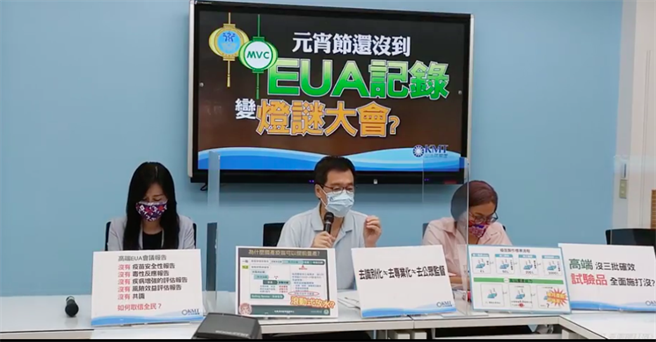 國民黨團召開「元宵節還沒到 EUA記錄變燈謎大會？」記者會。（取自國民黨團直播）