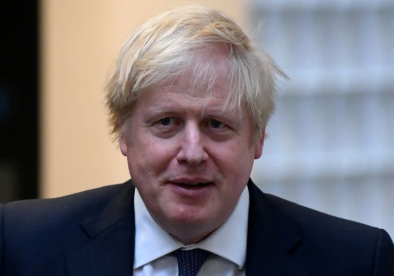 Britain's PM Johnson visits King's Maths School in London