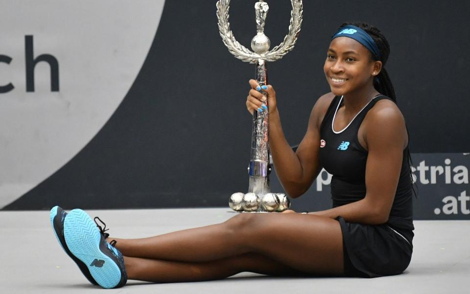 Coco Gauff beat Latvia's Jelena Ostapenko 6-3 1-6 6-2 in the Linz Open final - AFP