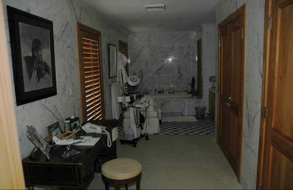 Prosecutors in Ghislaine Maxwell’s underage sex-trafficking trial entered dozens of images of Epstein’s Palm Beach mansion taken by the FBI during a raid in 2005 (US District Attorney’s Office)