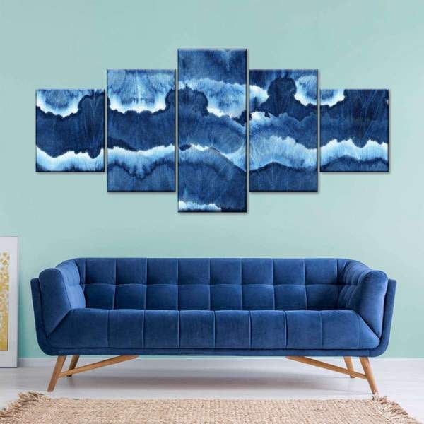 7) Tie-Dye Multi-Panel Canvas Wall Art