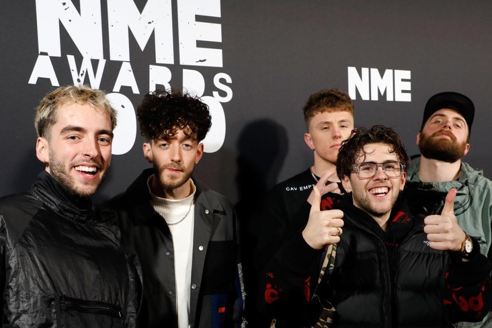 Sam Hewitt, Jordan Birtles, Lewis Berry, Murray Matravers and Oliver Cassidy of Easy Life (PA)