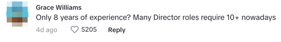 "Only 8 years of experience? Most Director roles require 10+ nowadays"