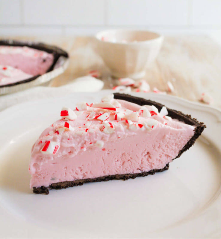 <p>ThirtyHandmadeDays</p><p>It’s the easiest recipe and so wonderful for the holidays!</p><p><strong>Get the recipe: <a href="https://www.thirtyhandmadedays.com/3-ingredient-frozen-peppermint-pie/" rel="nofollow noopener" target="_blank" data-ylk="slk:3-Ingredient Frozen Peppermint Pie;elm:context_link;itc:0;sec:content-canvas" class="link ">3-Ingredient Frozen Peppermint Pie</a></strong></p>