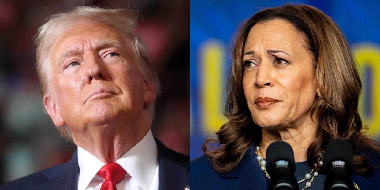 Former President Donald Trump and Vice President Kamala Harris.