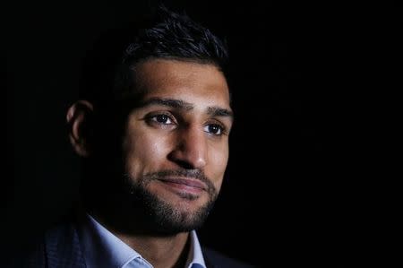 Boxing - Saul 'Canelo' Alvarez & Amir Khan Head-to-Head Press Conference - MGM Grand, Las Vegas, United States of America - 4/5/16 Amir Khan before the press conference Action Images via Reuters / Andrew Couldridge Livepic