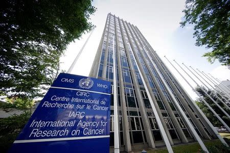 FILE PHOTO: External view of the International Agency for Research on Cancer (IARC) in Lyon, France, June 12, 2017. REUTERS/Robert Pratta/File Photo