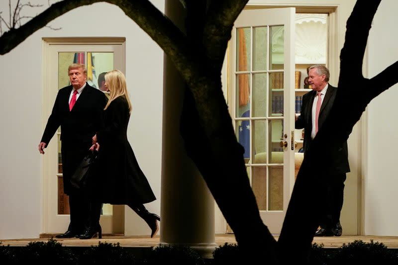 FILE PHOTO: U.S. President Donald Trump walks to Marine One as he departs from Washington