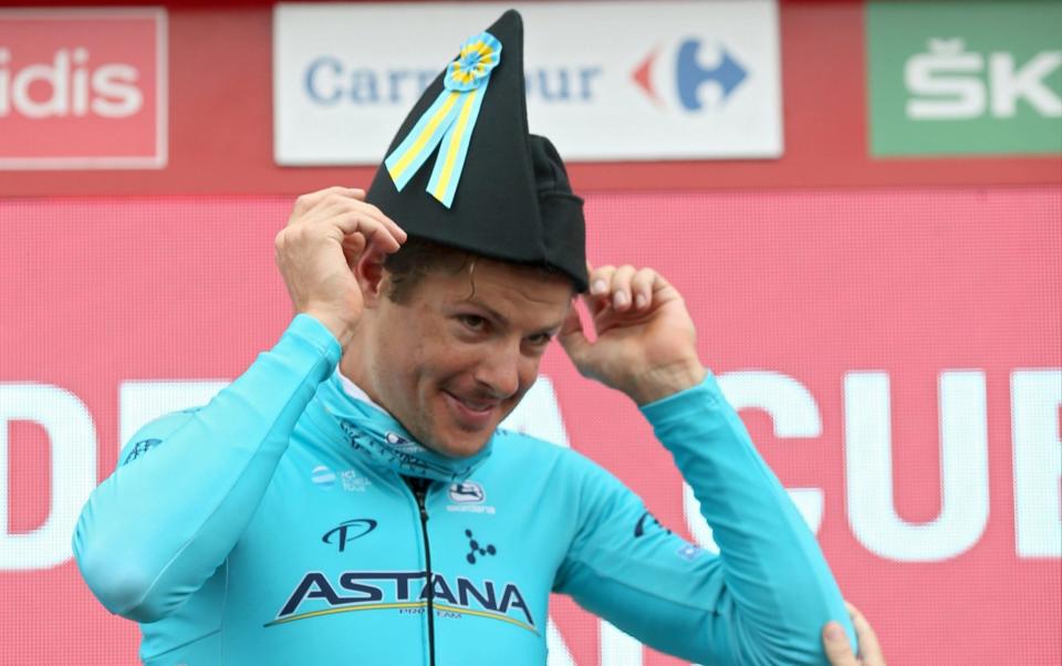 Jakob Fuglsang climbed to victory on stage 16 of the Vuelta on Monday  - REX