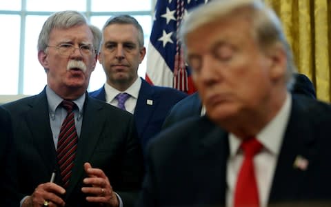 Bolton served in the Trump administration from April 2018 to September last year - Credit: Leah Millis/Reuters