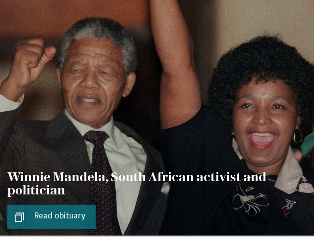 Winnie Mandela, South African activist and politician – obituary