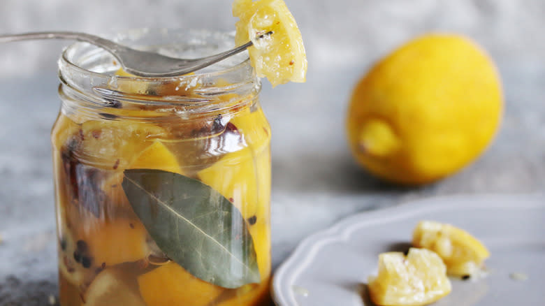 jar preserved lemons herb