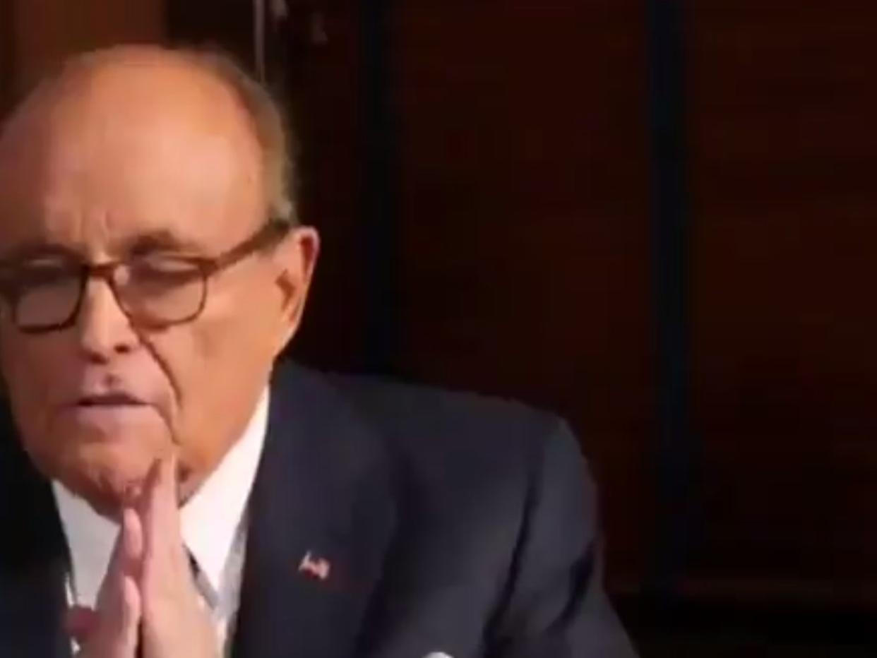  Rudy Giuliani appeared to mock Asians in extended video uploaded to YouTube this week  (@Breaking911 / Twitter / Rudy Giuliani )