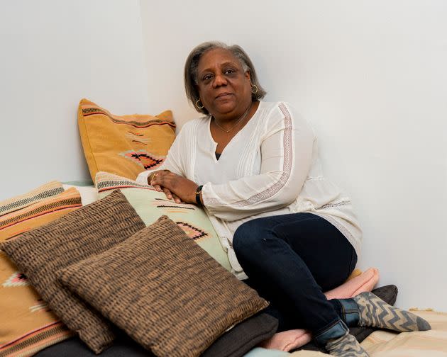 Martine Jean-Baptiste poses for a portrait in her studio on the Upper West Side of Manhattan. She is a midwife and one of the founders of the Foundation for Advancement of Haitian Midwives.