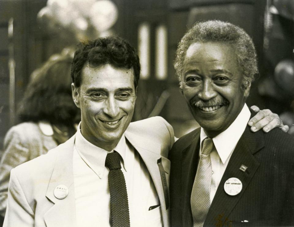 David Rothenberg, left, with David Dinkins in 1984.