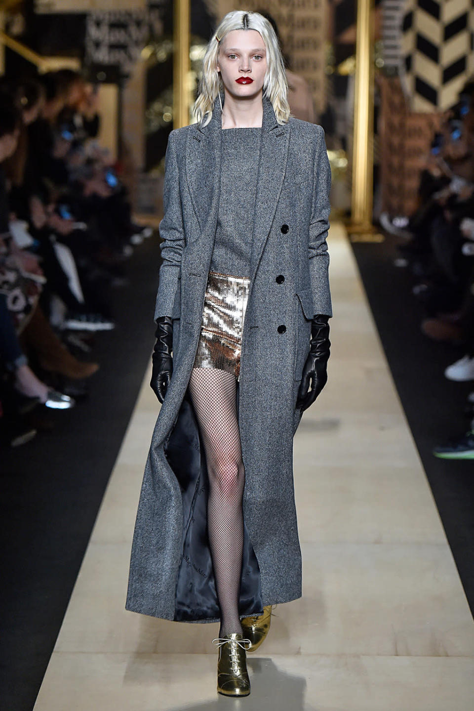 Maxmara’s long and lean cashmere coat. (Photo by Victor VIRGILE/Gamma-Rapho via Getty Images)