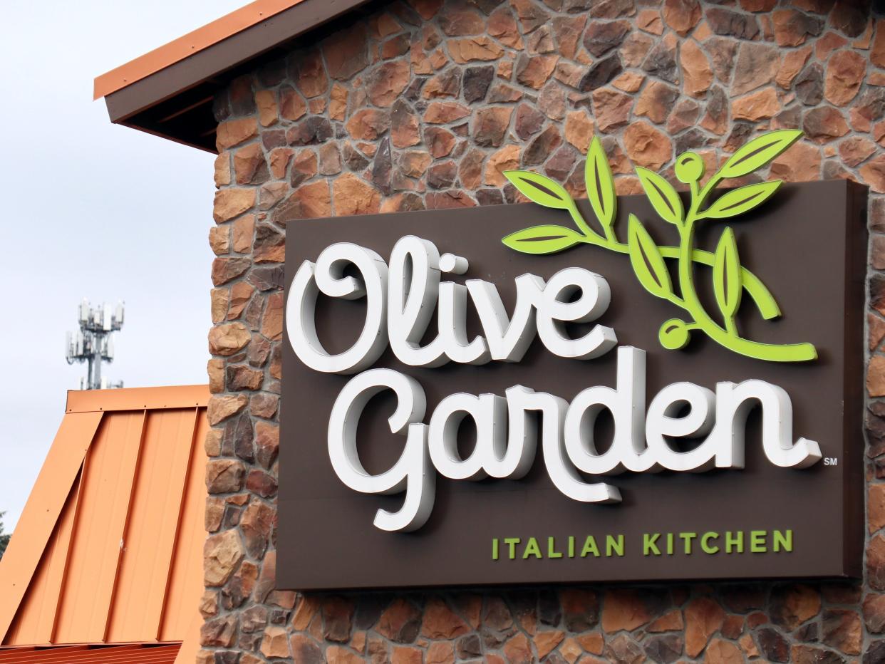 Sign outside an Olive Garden restaurant