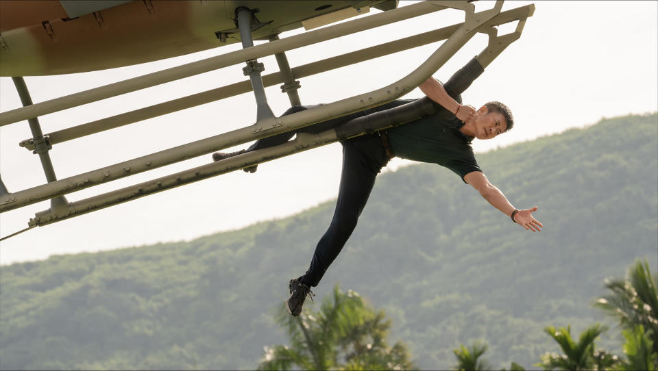 This image released by Warner Bros. Pictures shows Jing Wu in a scene from "Meg 2: The Trench." (Warner Bros. Pictures via AP)